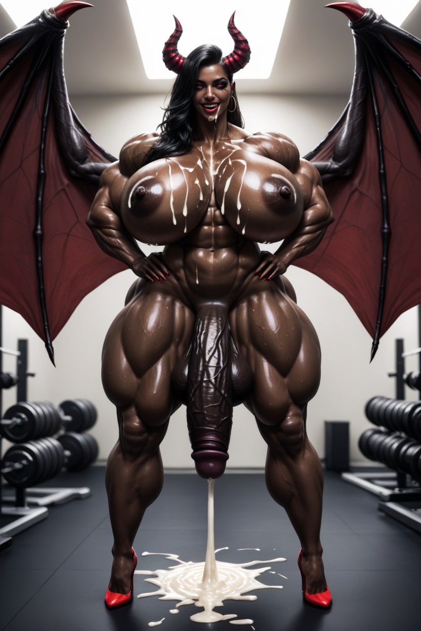 Cumdump, Hyper Massive Thick Cock, Excessive Cum Dripping From Hair Latina AI Porn