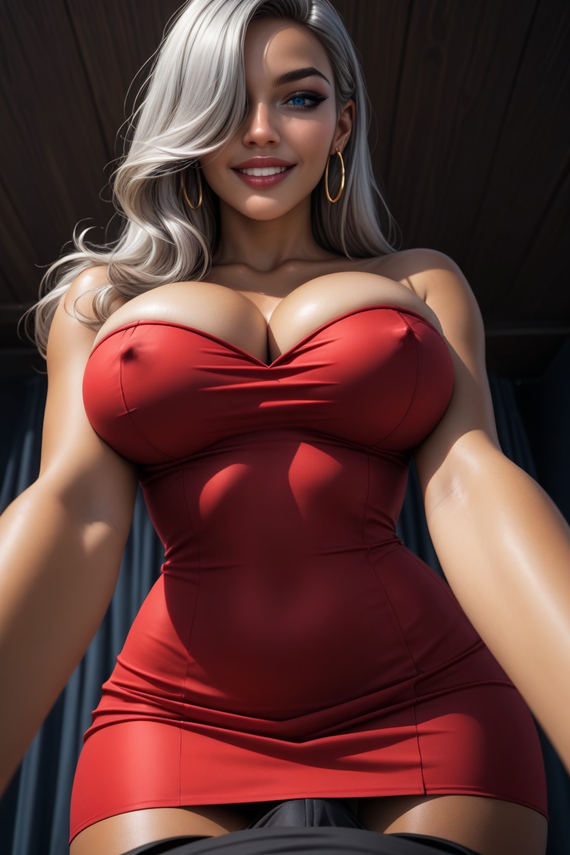Long Length, Thighs Exposed, Father Is Grabbing Breasts Latina AI Porn