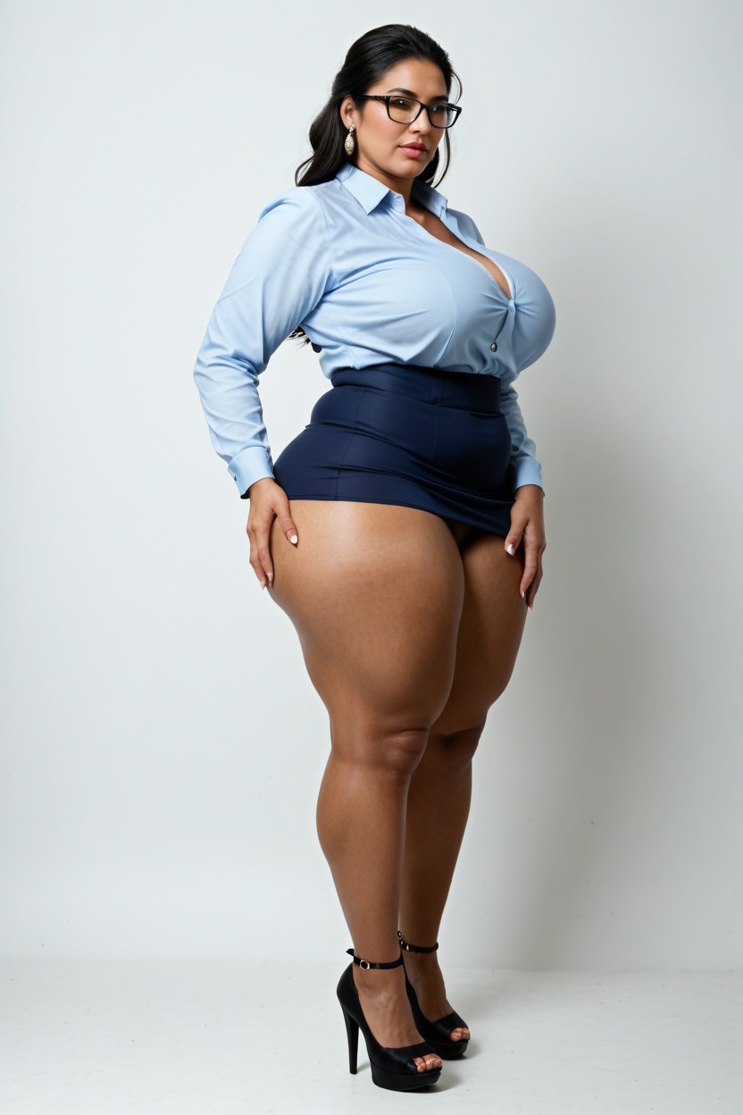 Black Shoes, Bbw, High Heels Porno IA latina