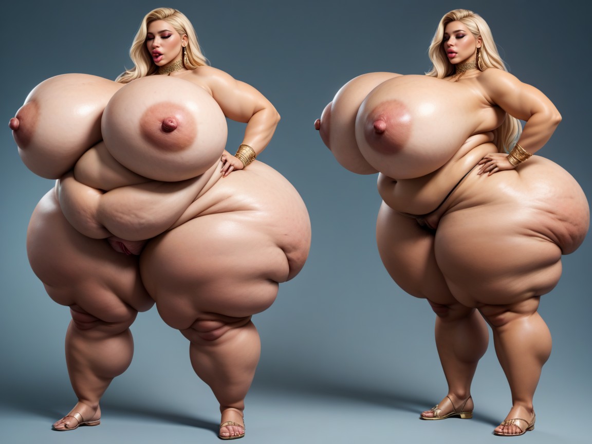 Massive Vagina Expansion, Huge Hyper Inflated Lips, Fat Lower Half Latina AI Porn