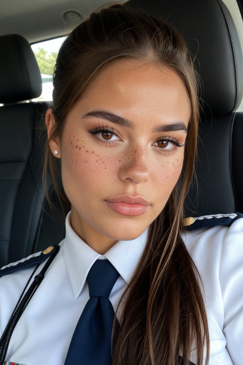Realistic Style Photo, Huge Fake Breasts, White Skirt Latina AI Porn