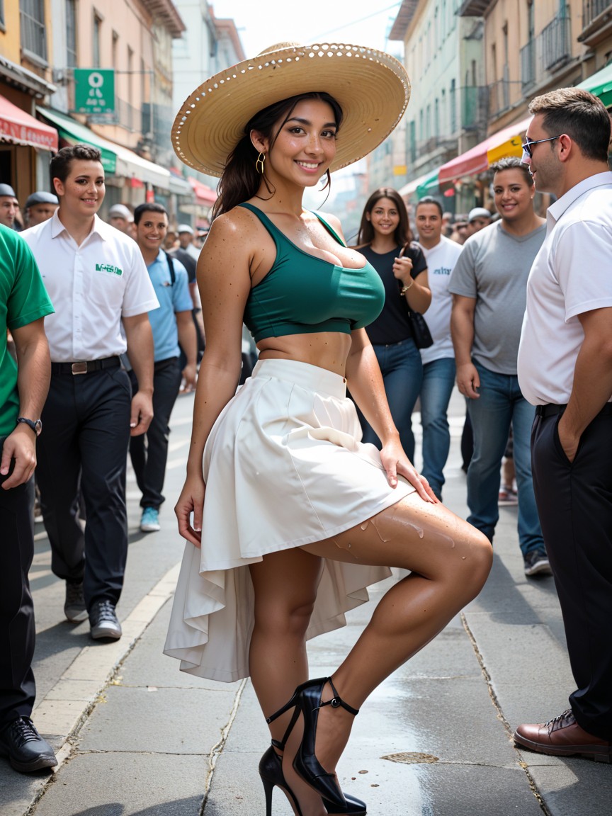 Massive Round Brown Eyes, Photorealistic, Wearing Sombrero Latina AI Porn