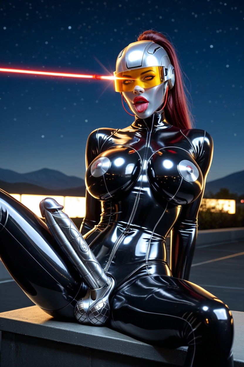 Low Width Waist, Thick Lips, Her Nipples Are Scanning The Room With Laser Beams Latina AI Porn